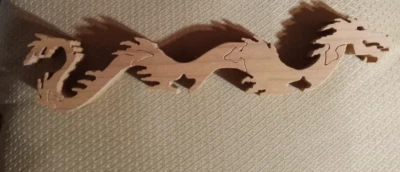 Scroll Saw  Dragon 9.2 In Long Wood puzzle Time to paint - Image 1 of 4