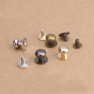 4/5/6/8/10mm Sam Browne Screws Studs Round Head Button Rivet for Leather Crafts - Picture 1 of 10