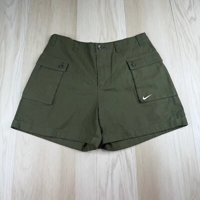 Pantalones Cortos de Carga Nike Life Para Hombres Verde Frente Plano Cómodos para Todos los Días Algodón P44 Talla 34 Foto 1 de 4