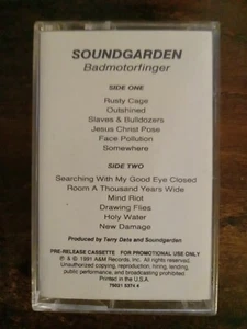 SOUNDGARDEN Badmotorfinger 1991 RARE US A&M Advance PROMO CASSETTE Chris Cornell - Picture 1 of 3