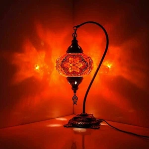 Turkish Moroccan Mosaic Lamp Handmade Tiffany Colorful Glass Desk Light & Bulb-L - Picture 1 of 9