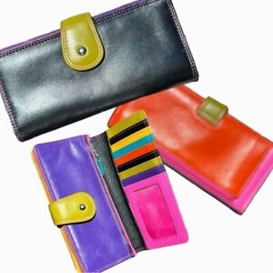 🌻Colorful Genuine Leather Bifold Multicolor Wallet
