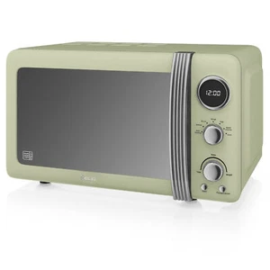 Retro Digitale Mikrowelle 20L, 5 Leistungsstufen, Auftauen, Timer 800W SWAN SM22 - Bild 1 von 7