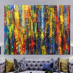 Gerhard Richter style Professional Painting 84”X62” (7 Foot) Abstract Modern XL - Picture 1 of 19