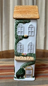 House Shaped Spaghetti Pasta Canister & Lid Decorative Ceramic Building VTG Gift - Picture 1 of 6