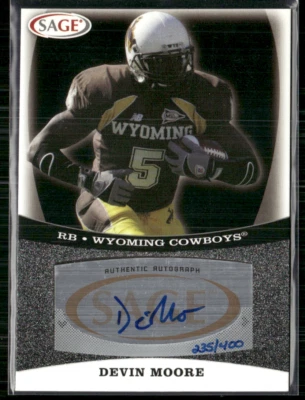 Devin Moore 2009 Sage Hit Auto 235/400 - Image 1 of 2