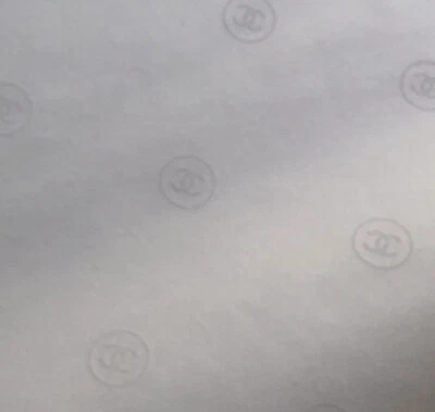 ENVOLTURA DE REGALO/PAPEL DE SEDA CHANEL ORIGINAL DOBLADO Blanco CC Logo envoltura artesanía Nuevo
