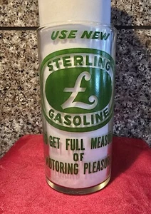 Vintage Rare Sterling Gasoline Advertising Measuring Glass Cup - Picture 1 of 6