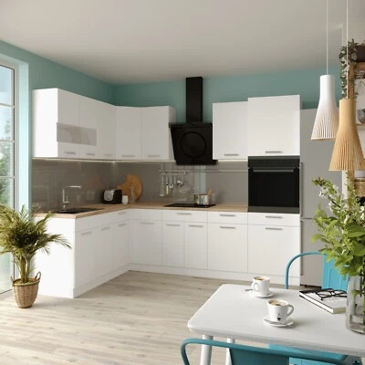 Küchenzeile Eckküche Winkel Küche Einbauküche ALINA Weiß Matt 180x270 cm - Bild 1 von 4