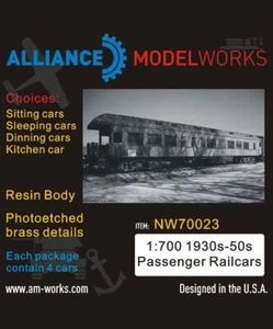 1/700 WWII 1930s-1950s 50 Seats Passenger Railcars NW70023 - Picture 1 of 4