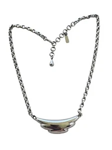 Collana Monet vintage tono argento con regolazione gancio a J - Foto 1 di 5