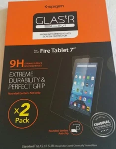 Spigen Screen Protector for Fire HD 7" Tablet 2015 / 2 Pack / Tempered Glass - Picture 1 of 2