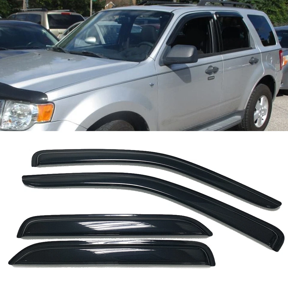 Fit 2001-2012 Ford Escape Acrylic Window Visors Sun Vent Rain Guard Shade Smoked - Image 1 of 4