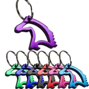 New! Aluminum HORSE HEAD KEY CHAIN w/ Bottle opener Key ring Car House 7 COLORS - Picture 1 of 9