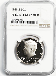 1988 S 50c Kennedy Half Dollar NGC PF69 Ultra Cameo Proof San Francisco