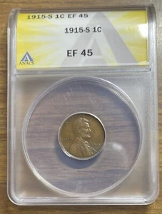 1915-S LINCOLN WHEAT PENNY - ANACS XF 45 - Picture 1 of 4
