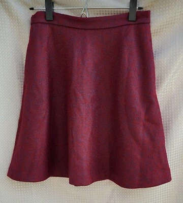 Flare Wool Skirt Holiday Banana Republic Pockets Knee  Business Casual Red sz 0 - Image 1 of 4