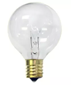 Replacement Globe Light Bulb, G50, 7W/110V, E17 Base, Clear, 25 Pack - Picture 1 of 3