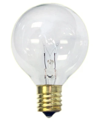 Replacement Globe Light Bulb, G50, 7W/110V, E17 Base, Clear, 25 Pack - Image 1 of 3