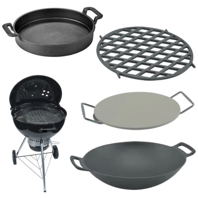 Flash Grillrost-Einsatz BBQ Gusseisen Wok Pizzastein passend für Weber GBS Grill - Bild 1 von 4