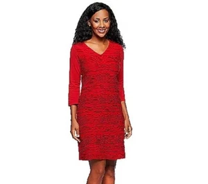 Vestido Liz Claiborne Azul Real Oscuro XL Pequeño Tejido Texturizado Jacquard - Imagen 1 de 4