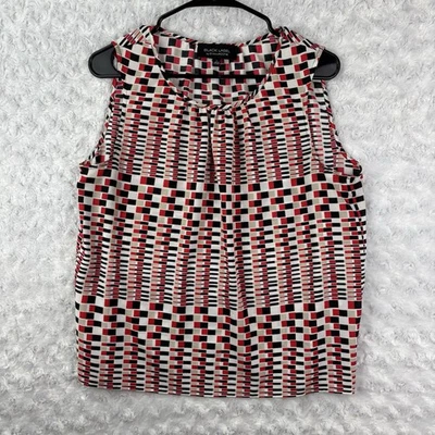 Blusa geométrica sin mangas para mujer Black Label by Evan Picone talla grande Foto 1 de 4