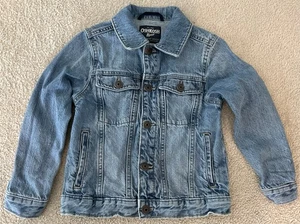 OshKosh B’gosh Denim Jean Jacket Kids 5/5A Blue Snap Front - Picture 1 of 7