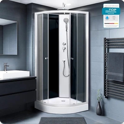 Komplettdusche Eckeinstieg, Duschkabine, Fertigdusche 80x80 / 90x90 /  100x100 - Bild 1 von 4