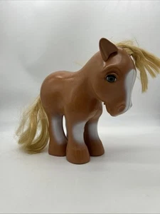 Vintage 1981 My Pretty Pony Toy Hasbro Brown Blonde Romper Room MLP LARGE Works - Picture 1 of 8