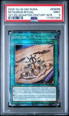 YUGIOH 1ST ED SUDA-EN095 MITSURUGI RITUAL QUARTER CENTURY PSA 9 MINT #117257285 - Image 1 of 3