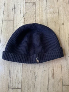 Cappello berretto Ralph Lauren lana merino blu navy logo pony - Foto 1 di 5