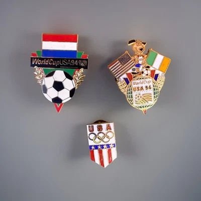 3 Pins- (2) 1994 WORLD CUP Soccer USA & (1) 1996 Olympics - Image 1 of 4