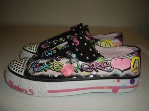 T11 Niñas Talla 11.5 Skechers Twinkle Toes Tenis Zapatos Tono Plateado Tachuelas Sin Luces - Imagen 1 de 5