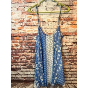 Blue white show me your mumu spaghetti strap dress women's size medium - Picture 1 of 6