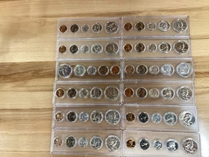 1957 US Silver Proof Sets Lot of 12 Gem Sets in Whitman Holders E1757 - Bild 1 von 16