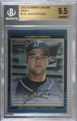 2002 Bowman Chrome Draft Picks & Prospects Jason Stokes BGS 9.5 Rookie RC - Image 1 of 2