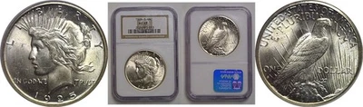 1925-S $1 Peace Dollar NGC MS-63 - Image 1 of 3