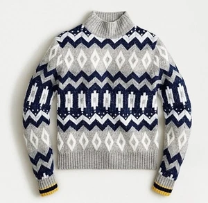 J. CREW Fair Isle Mockneck Pullover Pulli Supersoft Garn Damen Wolle Alpaka M - Bild 1 von 9