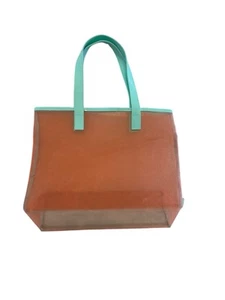 Clinique Happy Orange Mesh Shopping Beach Large Tote Bag - NWOT ! - Picture 1 of 8