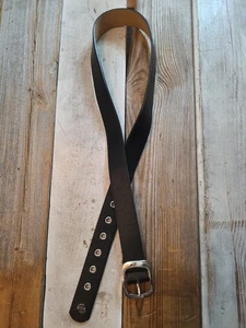 Adrienne Vittadini Studio schwarzer Kunstledergürtel silberfarbene Hardware Größe 1X - Bild 1 von 5