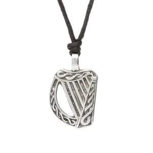 Celtic Legends Pewter Harp Necklace - Picture 1 of 1
