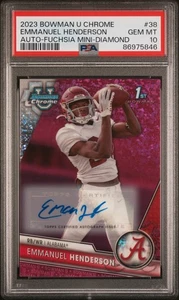 Bowman U 2023 cromo Emmanuel Henderson fucsia mini diamante automático/150 PSA 10 - Imagen 1 de 2