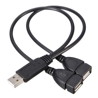 USB 2.0 Y-Kabel - A Stecker > 2x A Buchse 30cm Y Adapter Power 1M to 2FM.DE M2M2 - Bild 1 von 4