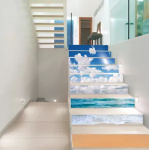 3D Nube Blanca ZHU126 Escaleras Elevadores Decoración Foto Mural Vinilo Papel Pintado Amy - Imagen 1 de 5
