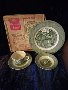 VTG 1950’s THE OLD CURIOSITY SHOP Dinnerware 4pc Place Setting~ORIGINAL BOX! - Picture 1 of 7