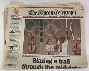 Macon Georgia Telegraph Newspaper July 14, 1996 Olympics Torch Relay Abrams - Picture 1 of 24