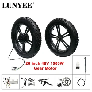 20 Inch Gear Hub Motor 25-35km/h 20x4.0 Fat Tyre Wheel Motor Front/ Rear - Picture 1 of 12