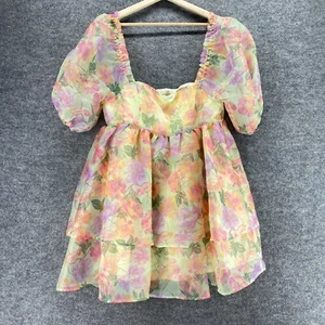 Chelsea & Violet Sundress Girls L Large Green Floral Short Square Neck Casual - Picture 1 of 8