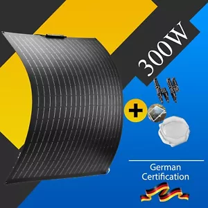 300W ETFE Flexible Black Solar Panel 12V Caravan Boat Camping Portable Charging - Picture 1 of 7