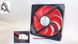 PC Netzteil Lüfter 12cm Fan 120x120x25mm DC 12V sehr leise Kühler Schwarz/Rot - Bild 1 von 5